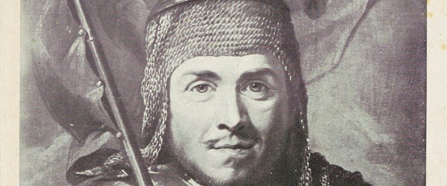 ilustracja portretowa, grafika, przedstawiająca króla Władysława Łokietka.