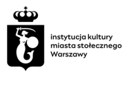 logo warszawy - syrenka na tarczy, nad tarczą korona, obok, z prawej strony napis: instytucja kultury Miasta Stołecznego Warszawy