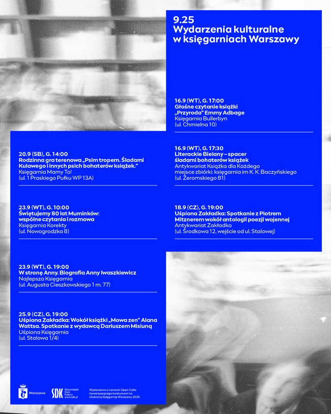 2 obraz w galerii artykułu Wydarzenia kulturalne w księgarniach Warszawy | WRZESIEŃ 2025