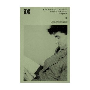 zielona okładka książki, na zdjęciu mężczyzna (Wasyl Stus) pozujący rzeźbiarzowi