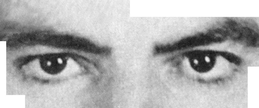 fragment zdjęcia portretowego W. Stusa - oczy i brwi