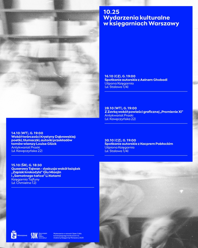 2 obraz w galerii artykułu WYDARZENIA KULTURALNE W KSIĘGARNIACH WARSZAWY | PAŹDZIERNIK