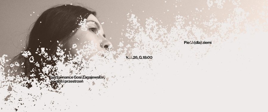 ilustracja w kolorach brązu i beżu, w tle fragment kobiecej głowy i czarne napisy informujące o wystawie i wydarzeniu